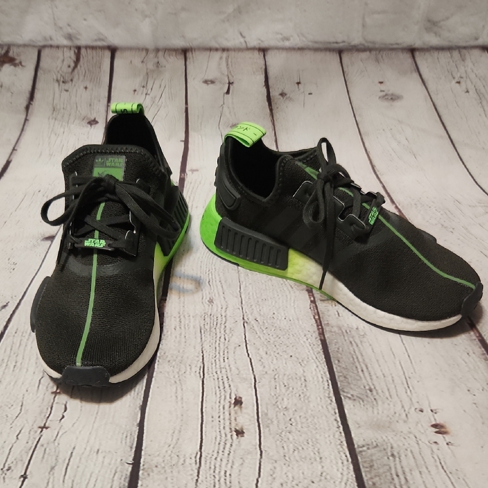 Adidas Black and Green Starwars Sneakers Modern Athletic Design